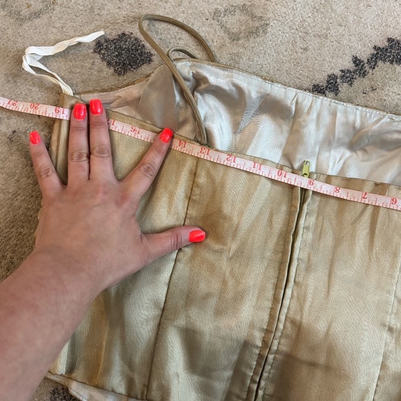 vintage y2k corset bustier glitter green khaki sparkle + accepting offers - Picture 4 of 5